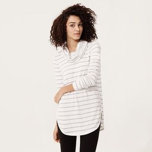 Lou & Grey Striped Cowl Neck Sweater